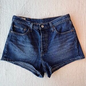 Levi 501 Original High Rise Shorts-Midnight DK Wash-denim-Y2K- shorts-501 Sz 29